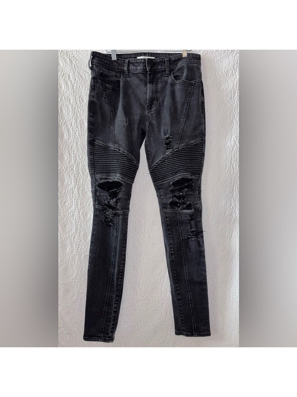 PacSun Distressed Stacked Skinny Moto Biker Jeans
